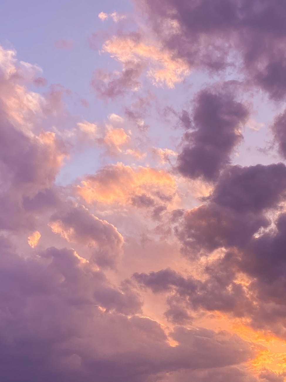 bright sky with fluffy clouds